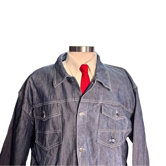 Knockout Jeans Los Angeles Mens Light Blue Denim Jacket Size XXXL Hip Hop Y2K - Picture 2 of 14